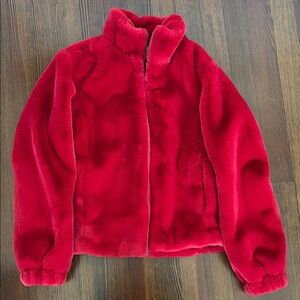 Red Faux Fur Jacket
